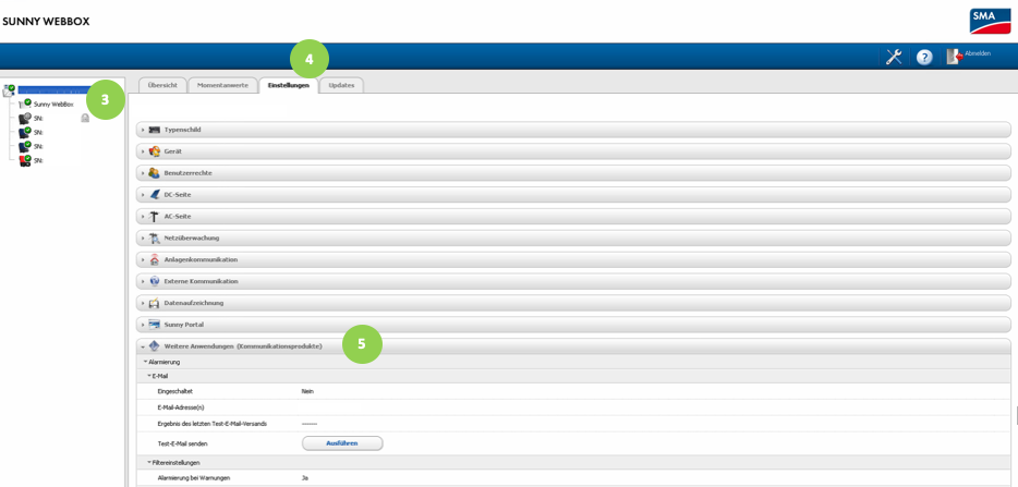 Configuración de Sunny Explorer