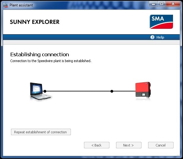 Pantalla de inicio de sesión de Sunny Explorer