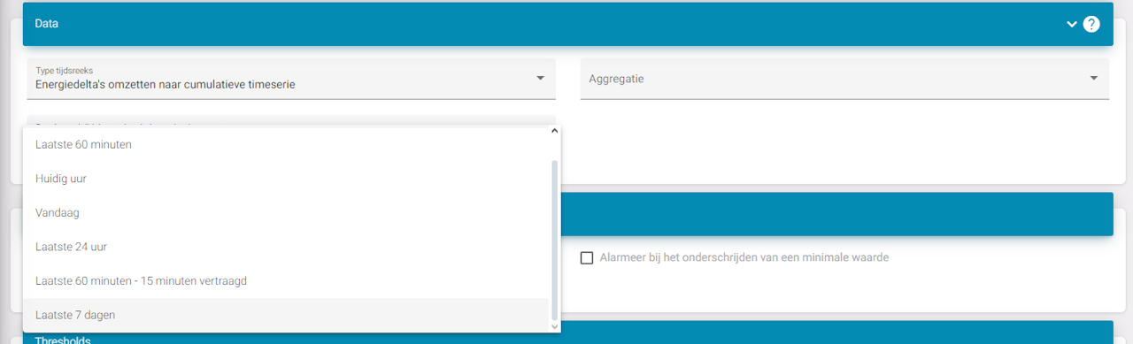 Alarm configuration data