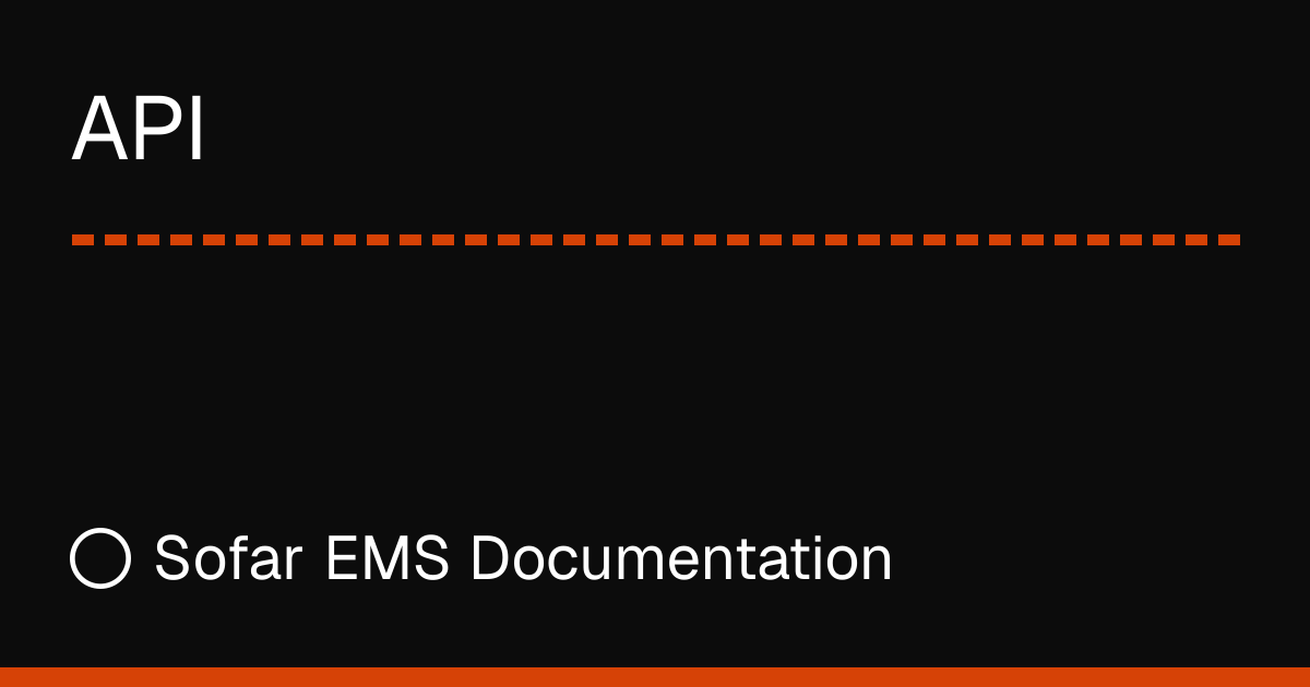 API | Sofar EMS Documentation